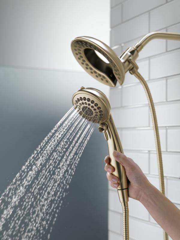 DELTA Universal Showering Components In2ition 5-Setting Two-In-One Shower — Lumicoat® Champagne Bronze