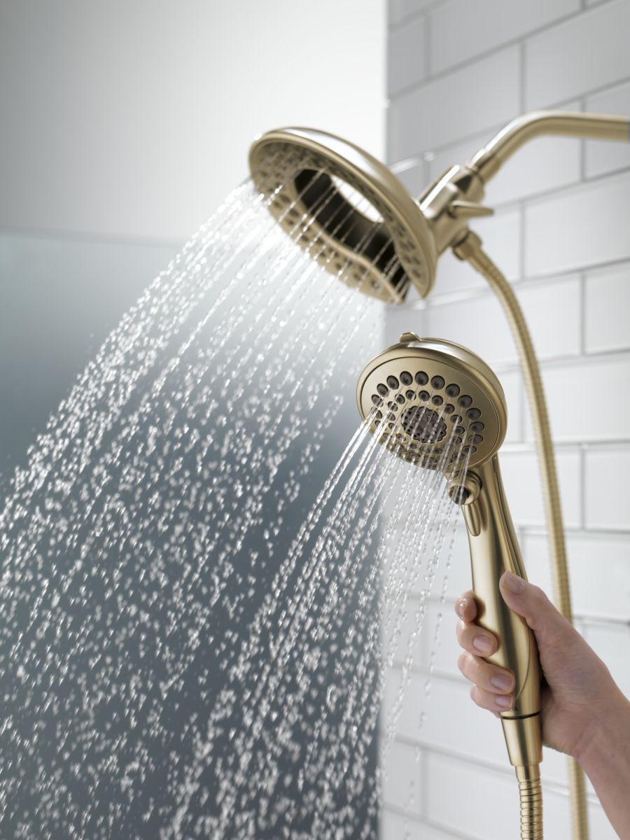 DELTA Universal Showering Components In2ition 5-Setting Two-In-One Shower — Lumicoat® Champagne Bronze