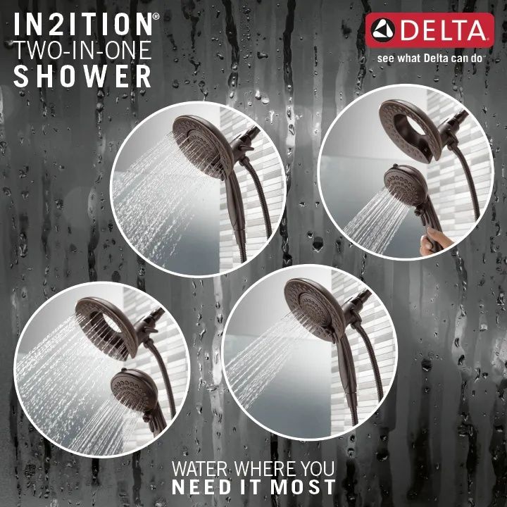 DELTA Universal Showering Components In2ition 5-Setting Two-in-One Shower — Venetian Bronze