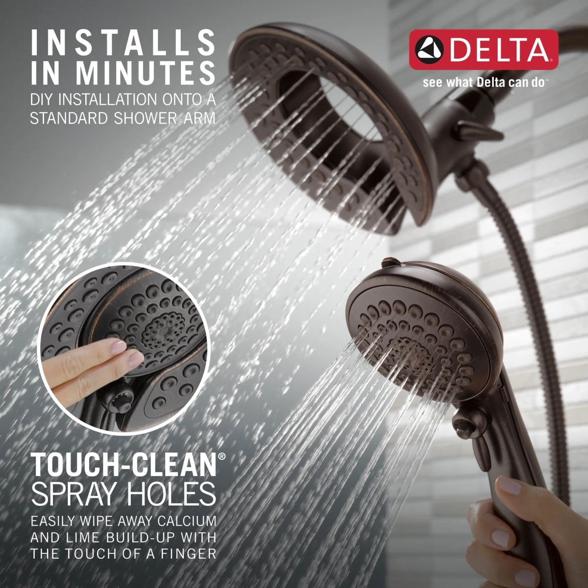 DELTA Universal Showering Components In2ition 5-Setting Two-in-One Shower — Venetian Bronze