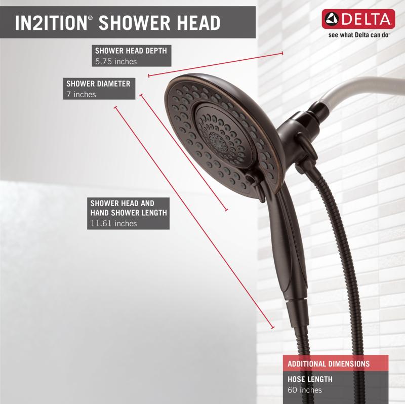 DELTA Universal Showering Components In2ition 5-Setting Two-in-One Shower — Venetian Bronze