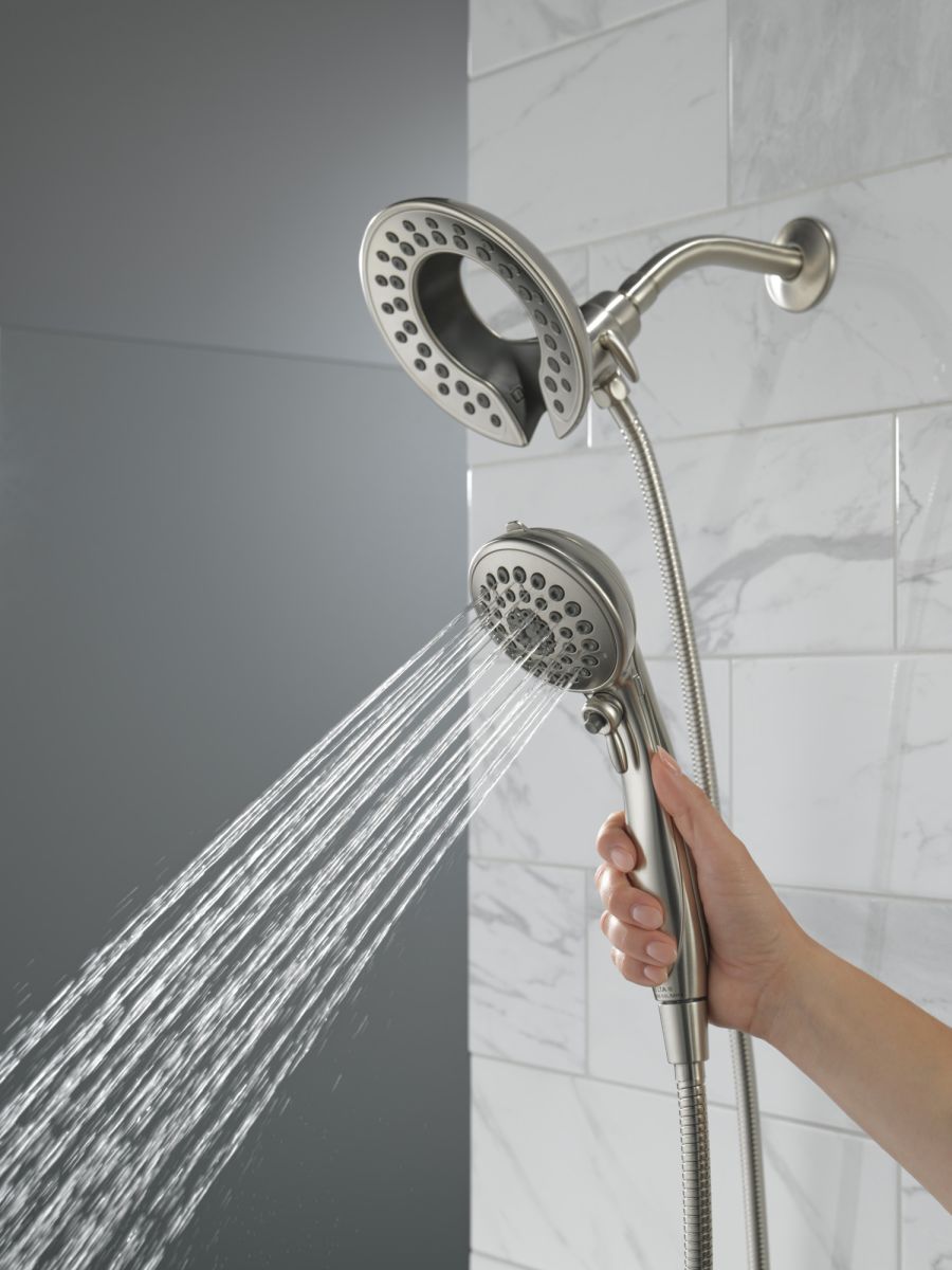 DELTA Universal Showering Components In2ition 5-Setting Two-in-One Shower — Stainless