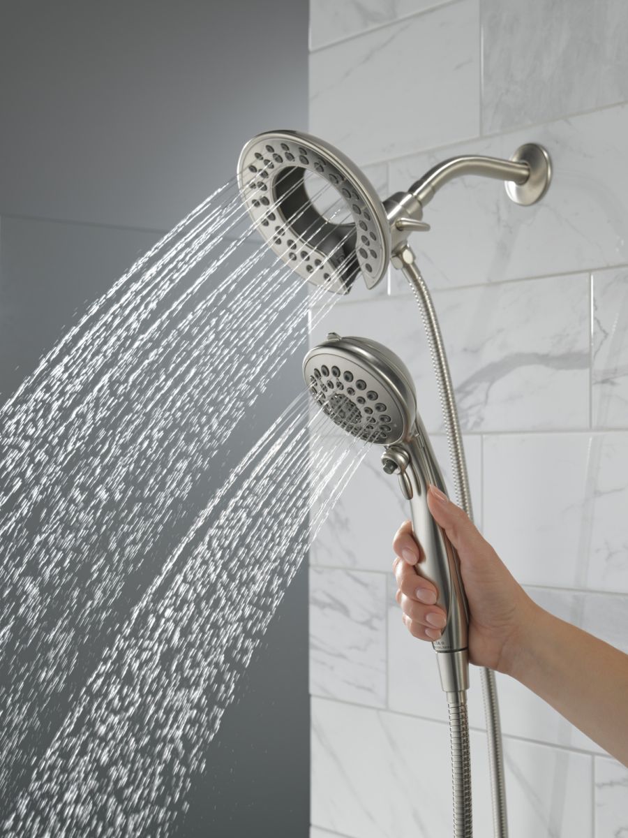 DELTA Universal Showering Components In2ition 5-Setting Two-in-One Shower — Stainless