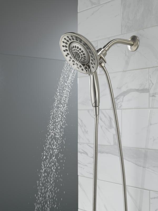 DELTA Universal Showering Components In2ition 5-Setting Two-in-One Shower — Stainless