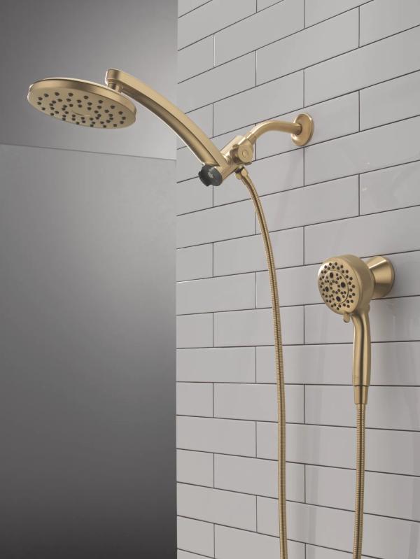 DELTA Universal Showering Components PivotPro 3-in-1 Combination Shower — Lumicoat® Champagne Bronze