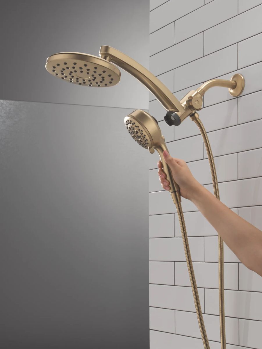 DELTA Universal Showering Components PivotPro 3-in-1 Combination Shower — Lumicoat® Champagne Bronze