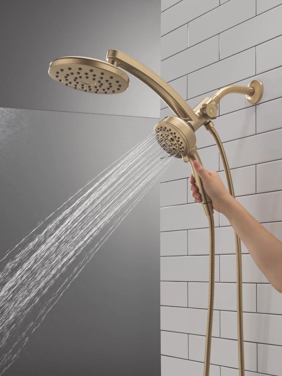 DELTA Universal Showering Components PivotPro 3-in-1 Combination Shower — Lumicoat® Champagne Bronze