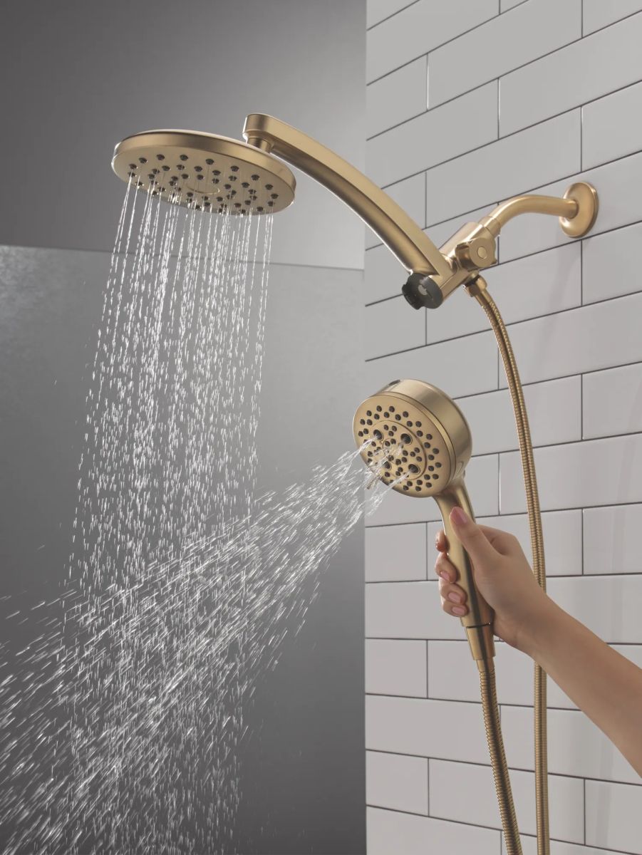DELTA Universal Showering Components PivotPro 3-in-1 Combination Shower — Lumicoat® Champagne Bronze
