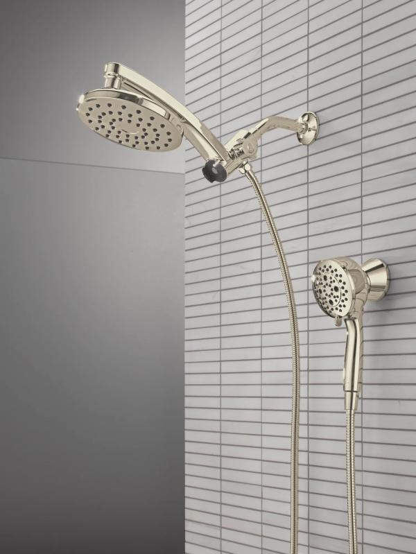 DELTA Universal Showering Components PivotPro 3-in-1 Combination Shower — Lumicoat® Polished Nickel