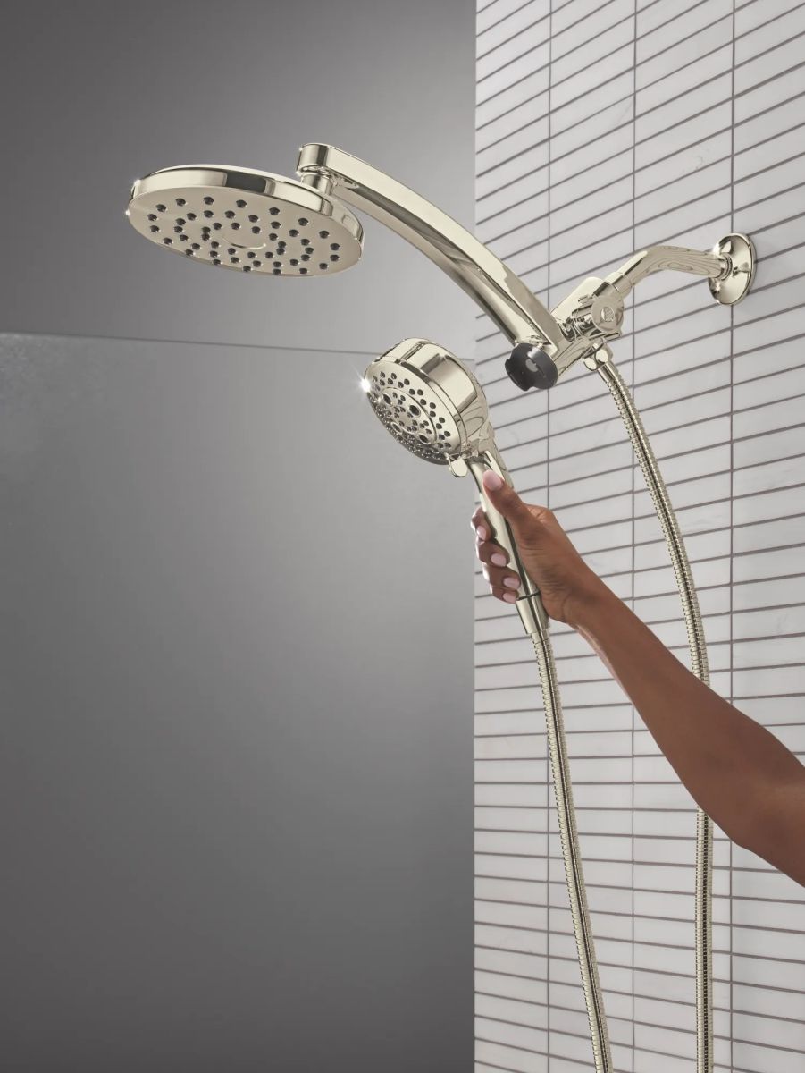 DELTA Universal Showering Components PivotPro 3-in-1 Combination Shower — Lumicoat® Polished Nickel
