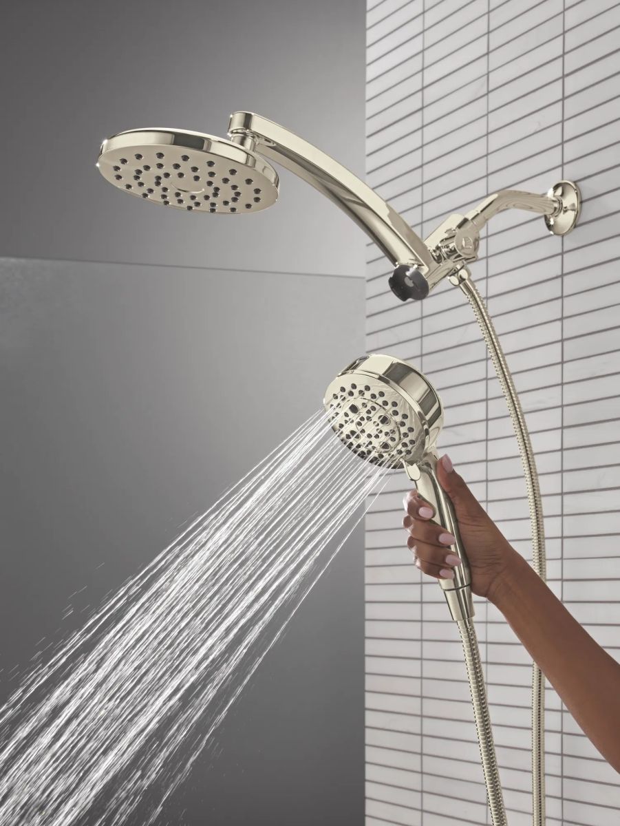 DELTA Universal Showering Components PivotPro 3-in-1 Combination Shower — Lumicoat® Polished Nickel