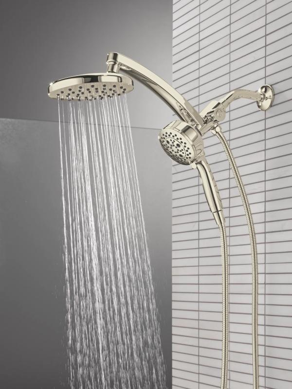 DELTA Universal Showering Components PivotPro 3-in-1 Combination Shower — Lumicoat® Polished Nickel