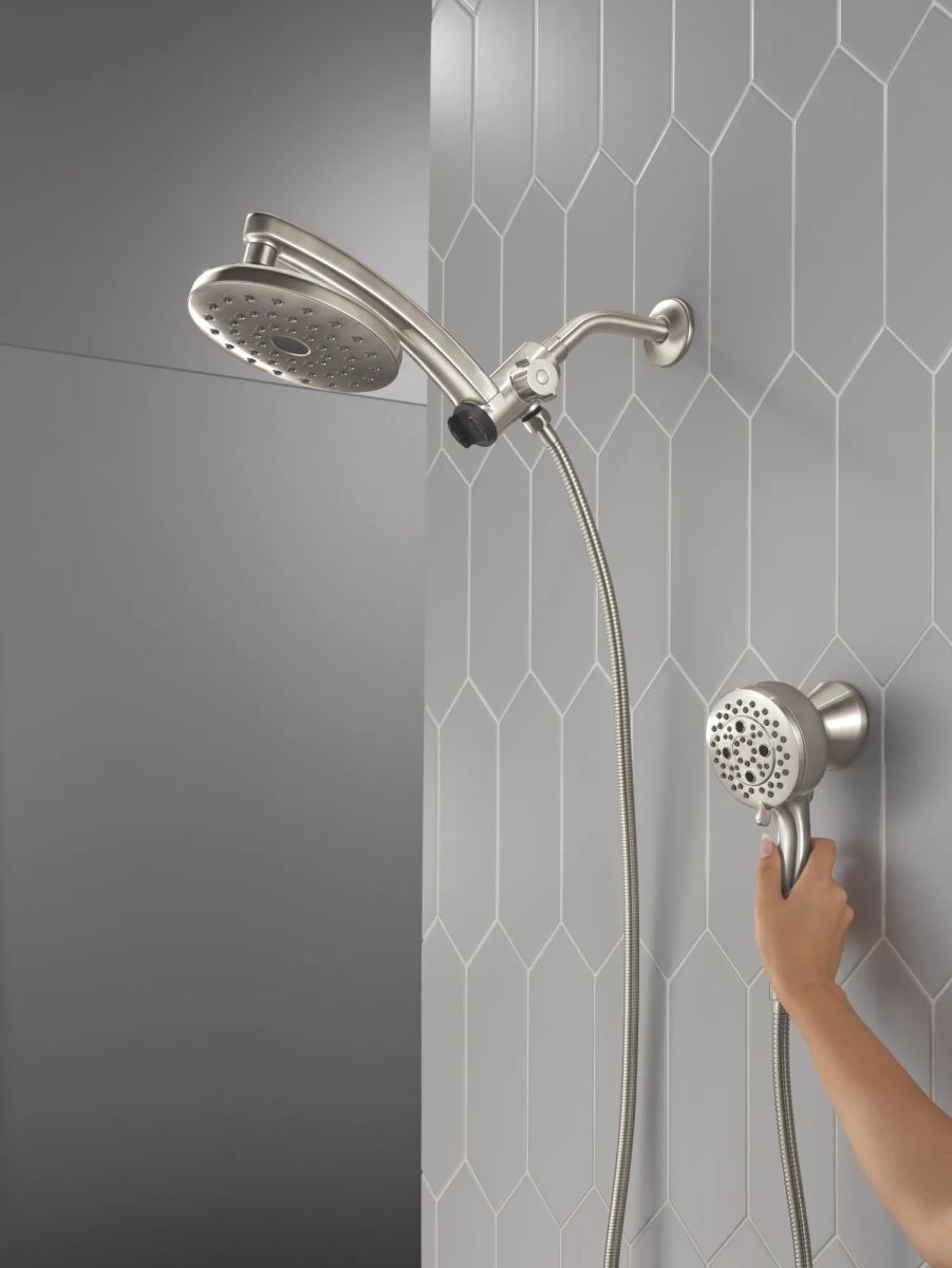 DELTA Universal Showering Components PivotPro 3-in-1 Combination Shower — Lumicoat® Stainless