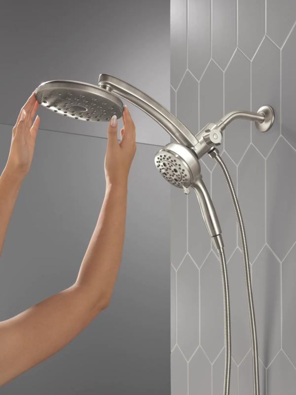 DELTA Universal Showering Components PivotPro 3-in-1 Combination Shower — Lumicoat® Stainless