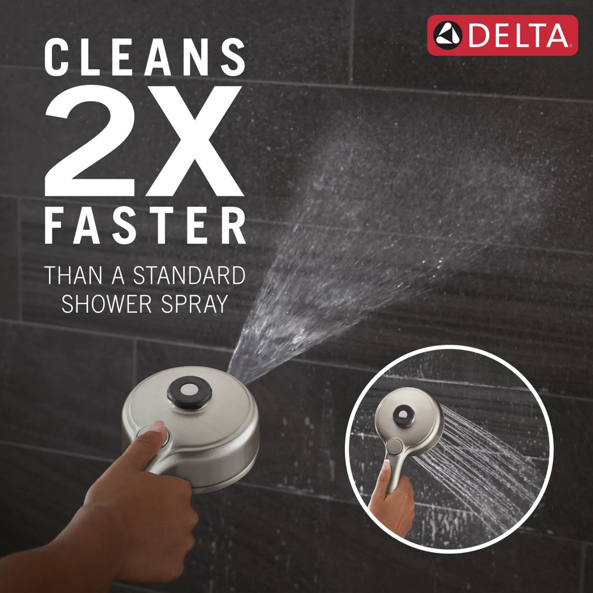 DELTA Universal Showering Components PivotPro 3-in-1 Combination Shower — Lumicoat® Stainless