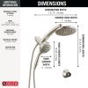 DELTA Universal Showering Components PivotPro 3-in-1 Combination Shower — Lumicoat® Stainless