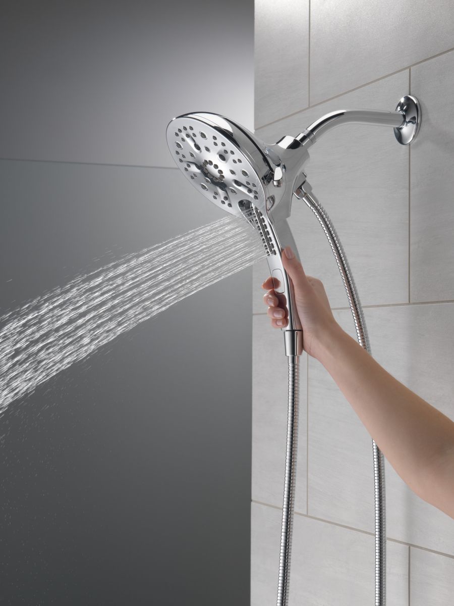 DELTA Universal Showering Components In2ition H2OKINETIC 5-Setting Two-in-One Shower — Chrome