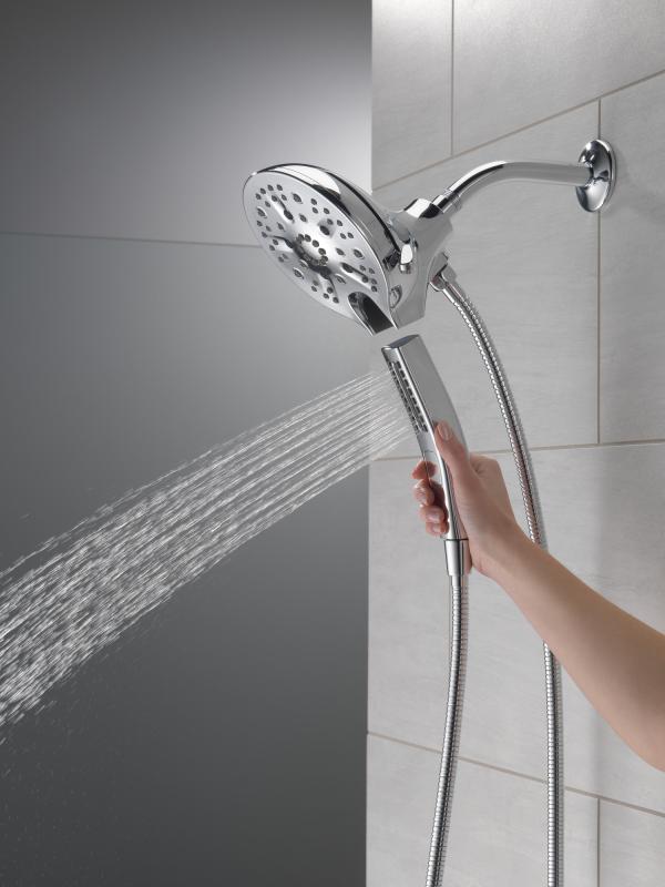 DELTA Universal Showering Components In2ition H2OKINETIC 5-Setting Two-in-One Shower — Chrome