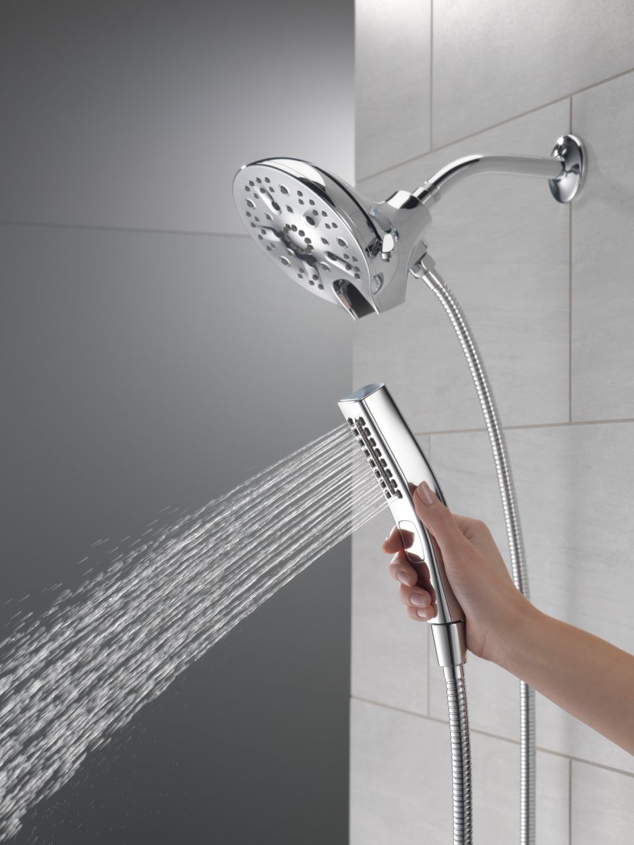 DELTA Universal Showering Components In2ition H2OKINETIC 5-Setting Two-in-One Shower — Chrome