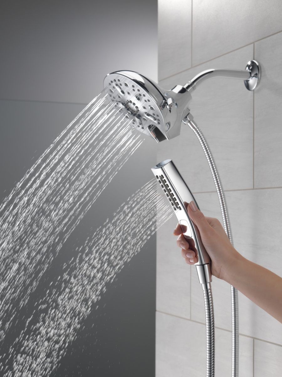 DELTA Universal Showering Components In2ition H2OKINETIC 5-Setting Two-in-One Shower — Chrome