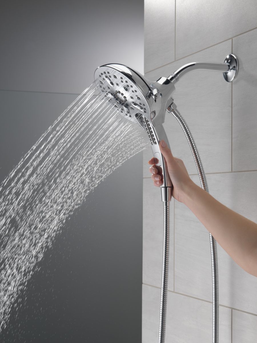 DELTA Universal Showering Components In2ition H2OKINETIC 5-Setting Two-in-One Shower — Chrome