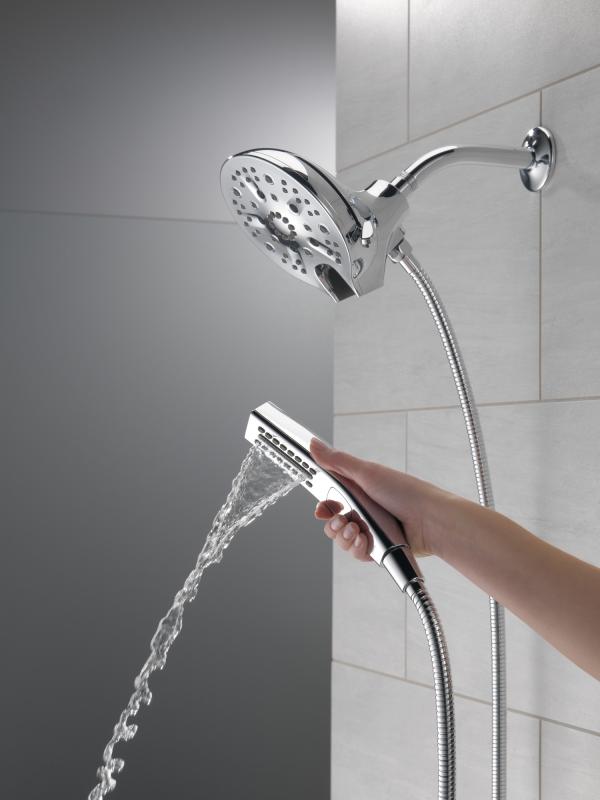 DELTA Universal Showering Components In2ition H2OKINETIC 5-Setting Two-in-One Shower — Chrome