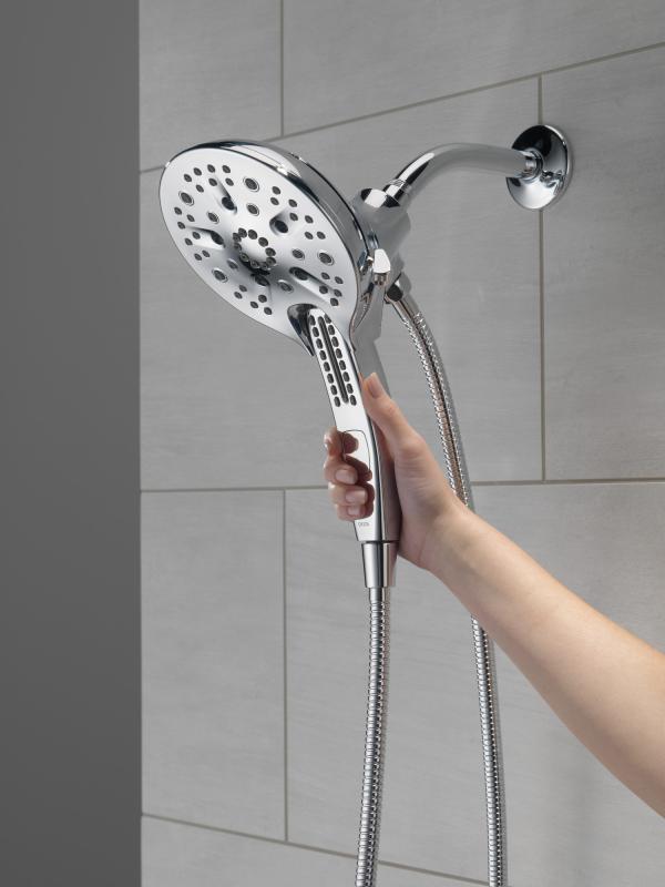 DELTA Universal Showering Components In2ition H2OKINETIC 5-Setting Two-in-One Shower — Chrome