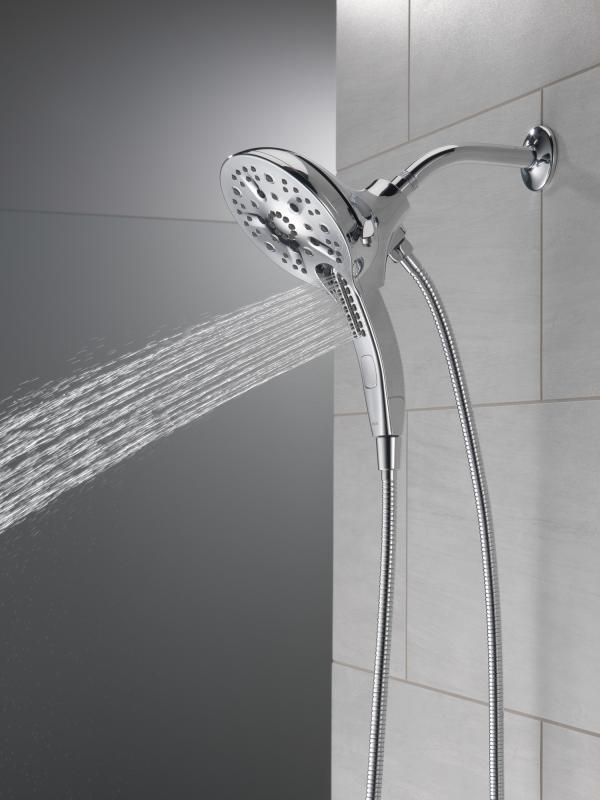 DELTA Universal Showering Components In2ition H2OKINETIC 5-Setting Two-in-One Shower — Chrome