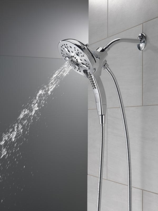 DELTA Universal Showering Components In2ition H2OKINETIC 5-Setting Two-in-One Shower — Chrome
