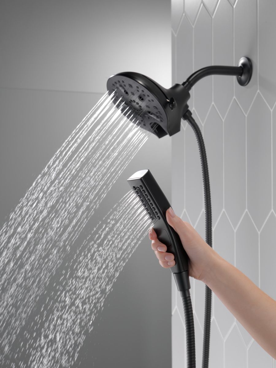 DELTA Universal Showering Components In2ition H2OKINETIC 5-Setting Two-in-One Shower — Matte Black