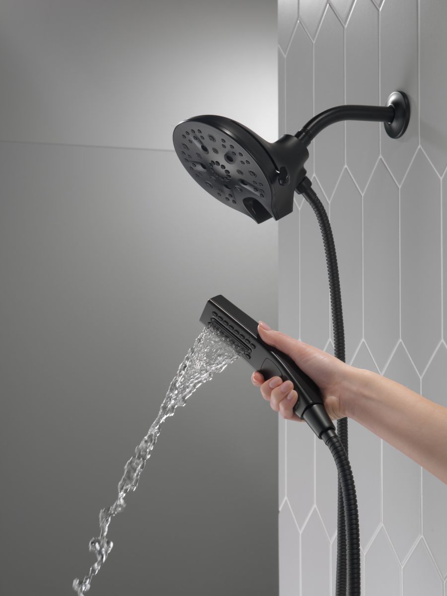 DELTA Universal Showering Components In2ition H2OKINETIC 5-Setting Two-in-One Shower — Matte Black