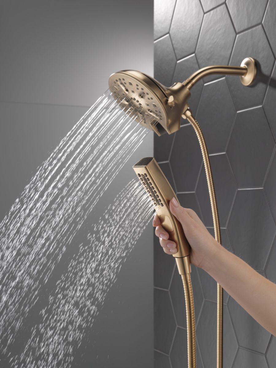 DELTA Universal Showering Components In2ition H2OKINETIC 5-Setting Two-in-One Shower — Lumicoat® Champagne Bronze
