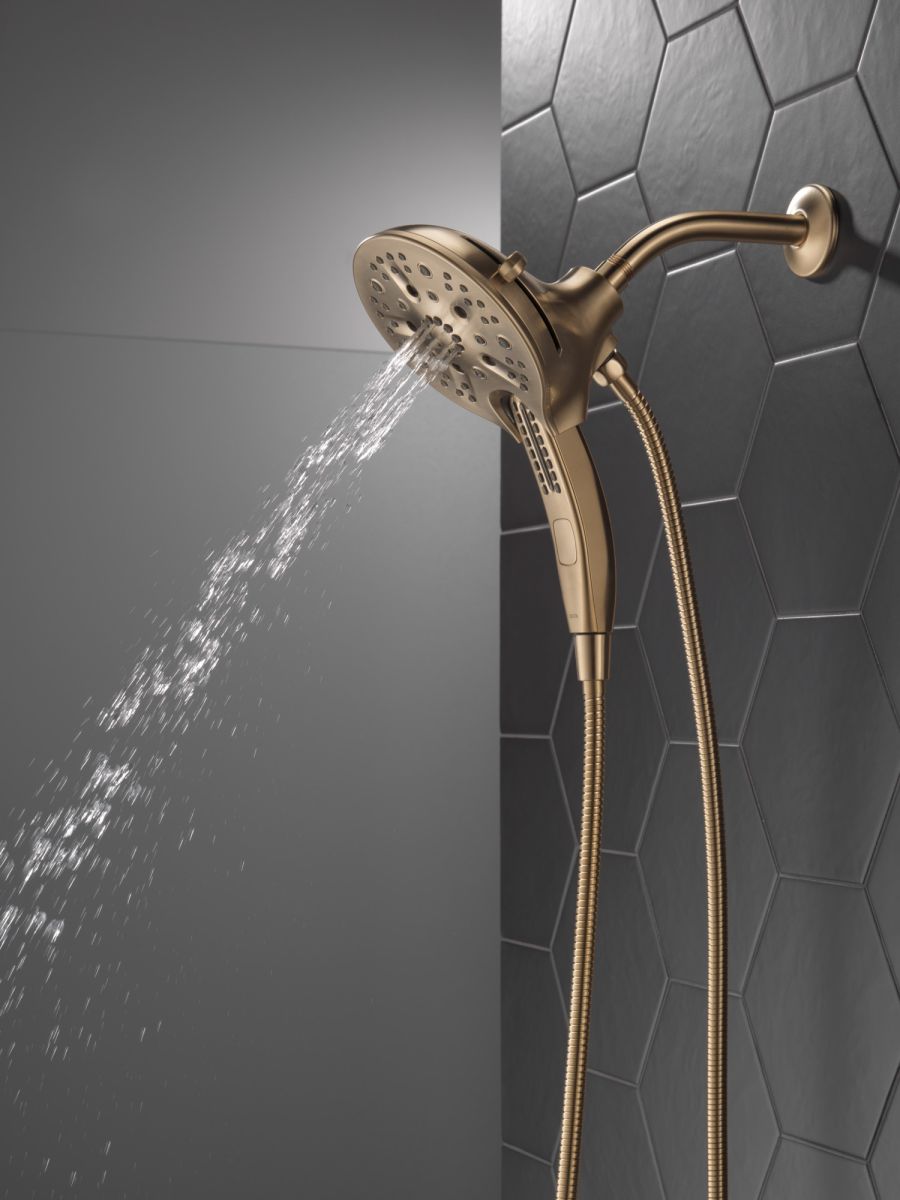 DELTA Universal Showering Components In2ition H2OKINETIC 5-Setting Two-in-One Shower — Lumicoat® Champagne Bronze