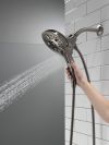 DELTA Universal Showering Components In2ition H2OKINETIC 5-Setting Two-in-One Shower — Lumicoat® Black Stainless