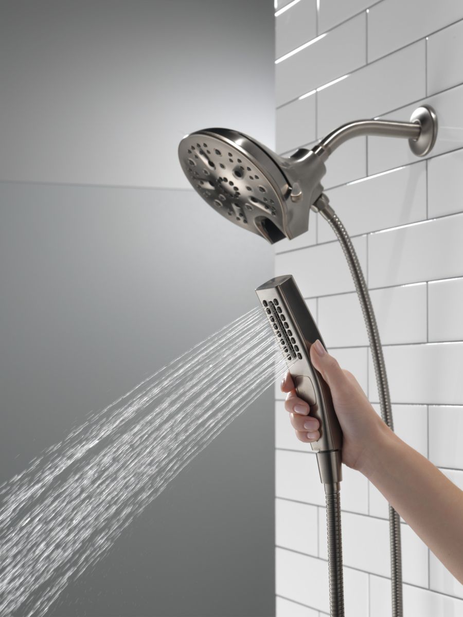 DELTA Universal Showering Components In2ition H2OKINETIC 5-Setting Two-in-One Shower — Lumicoat® Black Stainless