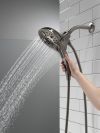 DELTA Universal Showering Components In2ition H2OKINETIC 5-Setting Two-in-One Shower — Lumicoat® Black Stainless