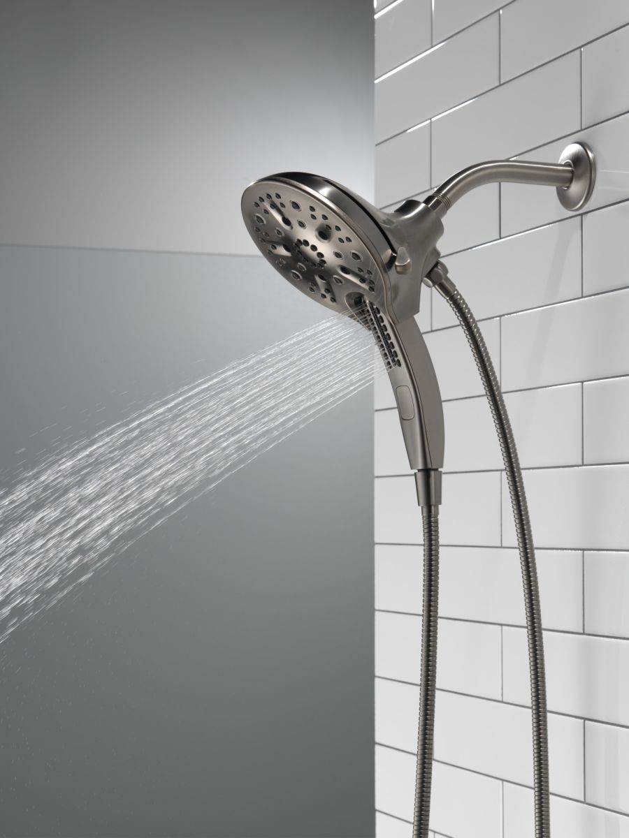 DELTA Universal Showering Components In2ition H2OKINETIC 5-Setting Two-in-One Shower — Lumicoat® Black Stainless
