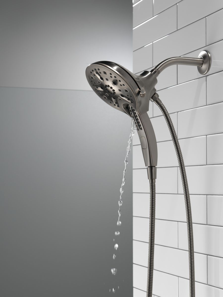 DELTA Universal Showering Components In2ition H2OKINETIC 5-Setting Two-in-One Shower — Lumicoat® Black Stainless