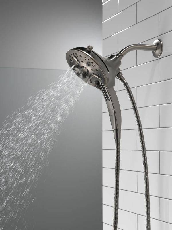 DELTA Universal Showering Components In2ition H2OKINETIC 5-Setting Two-in-One Shower — Lumicoat® Black Stainless