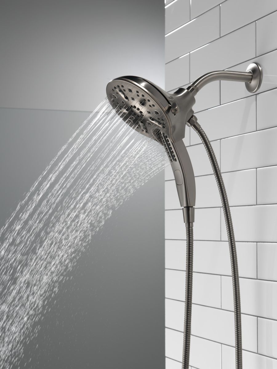 DELTA Universal Showering Components In2ition H2OKINETIC 5-Setting Two-in-One Shower — Lumicoat® Black Stainless