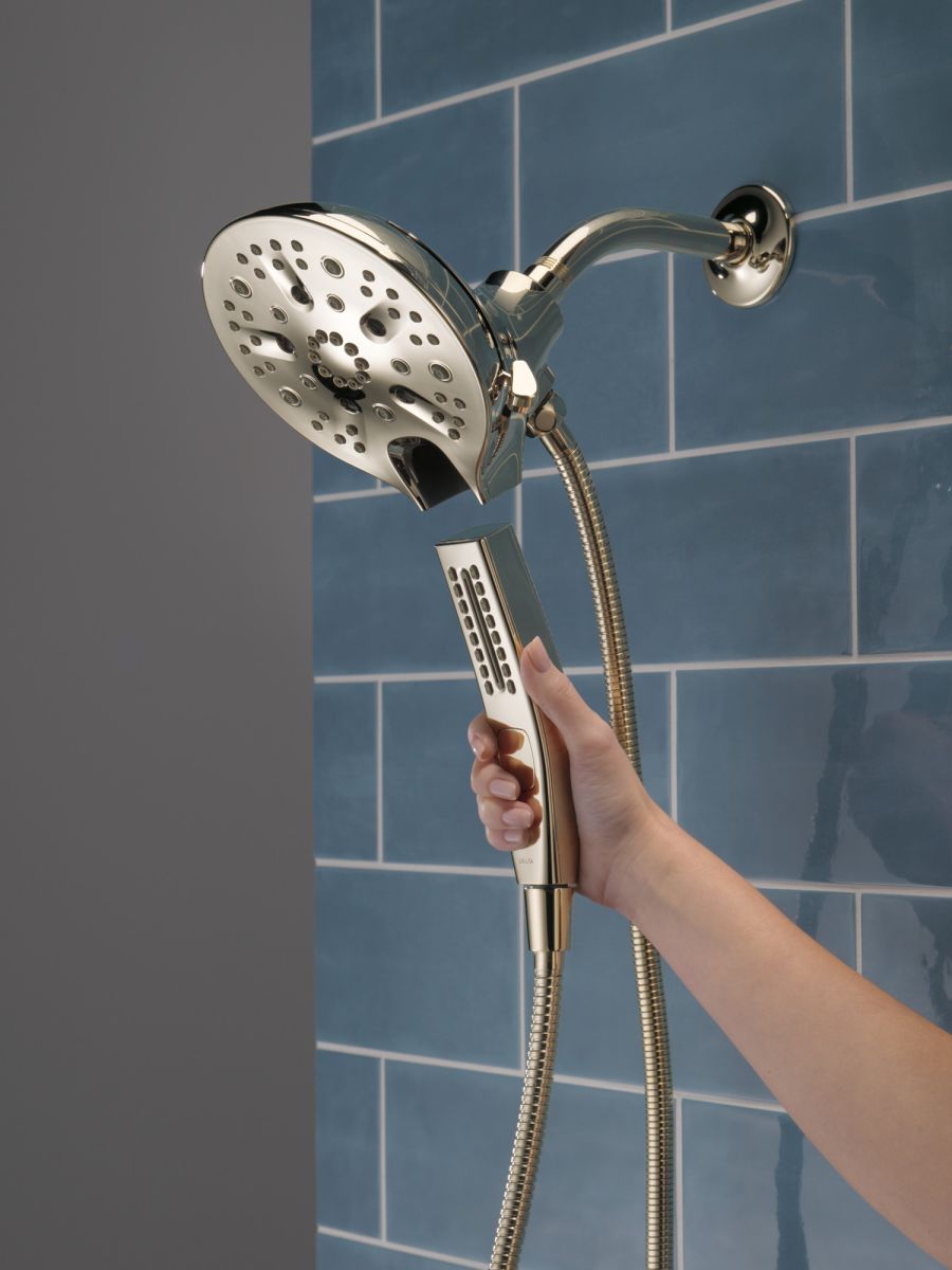 DELTA Universal Showering Components In2ition H2OKINETIC 5-Setting Two-in-One Shower — Lumicoat® Polished Nickel