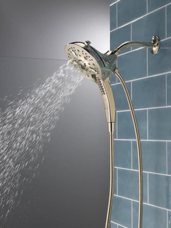 DELTA Universal Showering Components In2ition H2OKINETIC 5-Setting Two-in-One Shower — Lumicoat® Polished Nickel