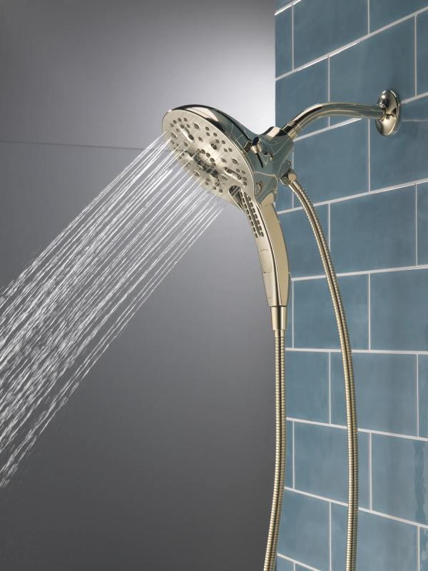 DELTA Universal Showering Components In2ition H2OKINETIC 5-Setting Two-in-One Shower — Lumicoat® Polished Nickel