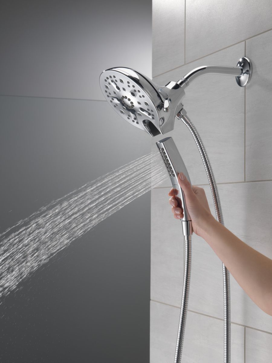 DELTA Universal Showering Components In2ition H2OKINETIC 5-Setting Two-in-One Shower — Lumicoat® Chrome