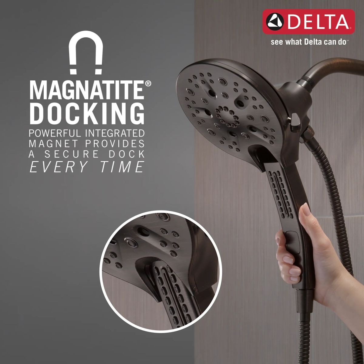 DELTA Universal Showering Components In2ition H2OKINETIC 5-Setting Two-in-One Shower — Venetian Bronze