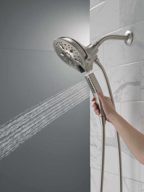 DELTA Universal Showering Components In2ition H2OKINETIC 5-Setting Two-in-One Shower — Lumicoat® Stainless