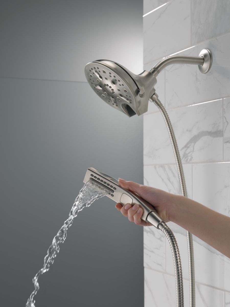 DELTA Universal Showering Components In2ition H2OKINETIC 5-Setting Two-in-One Shower — Lumicoat® Stainless