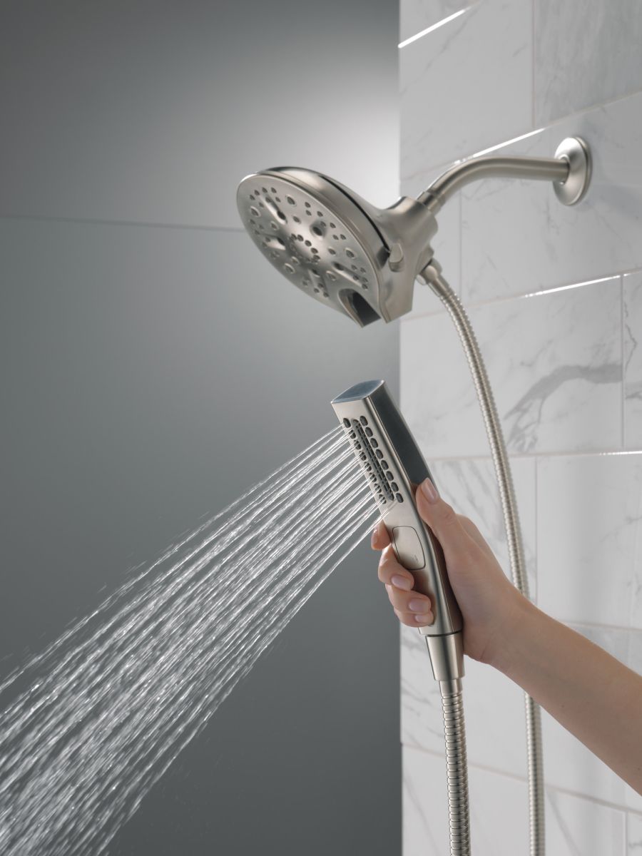 DELTA Universal Showering Components In2ition H2OKINETIC 5-Setting Two-in-One Shower — Stainless