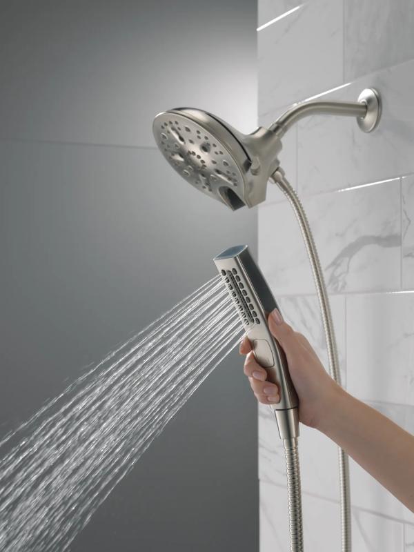 DELTA Universal Showering Components In2ition H2OKINETIC 5-Setting Two-in-One Shower — Stainless