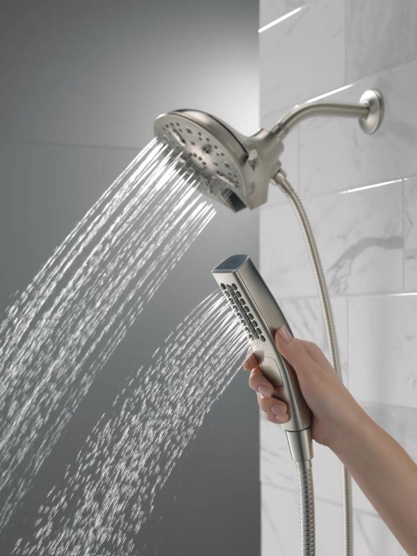 DELTA Universal Showering Components In2ition H2OKINETIC 5-Setting Two-in-One Shower — Stainless